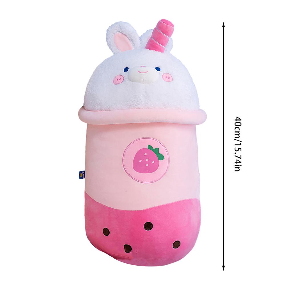 24CM Plush Toy for Boy Girl Birthday Gift Bubble Tea Cup, Plush Boba Tea Cup  Pillow with Suction Tubes Bubble Milk Tea Cup Doll Stuffed Cute Cartoon  Fruit Plush(Green) 