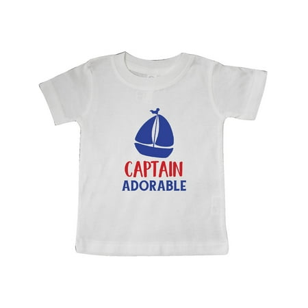 

Inktastic Captain Adorable Sail Boat Sailing - Red Blue Gift Baby Boy T-Shirt