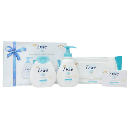 Baby Dove Baby Essentials Gift Set With Baby Wash and Shampoo, Lotion, Wipes and Bar 4
