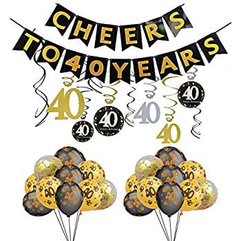 Cheers to 40 Years 40th Birthday Party Supplies Decorations 40th Birthday Sign 9.8 x 1.5 feet Large Happy 40th Birthday Party Banner