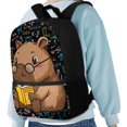 thumbnail image 4 of Uourmeti Math Science Doodle Pattern Backpack for Kids, 17 Inch Large Capacity Comfortable To Touch School Travel Bag for Hiking Daily Use, 4 of 6