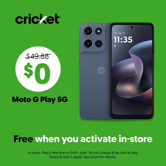 Cricket Wireless moto g play 2026 64GB, 8GB RAM (Prepaid), PANTONE Tapestry