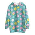 thumbnail image 4 of Xoenoiee Easter Egg Polka Point Print Long Hoodies for Girls Casual Hooded Sweatshirts Dress Oversized Long Sleeve Sweater Shirt Workout Sport Long Pullover with Big Pocket Fall Outfits, 9-10 Years, 4 of 7