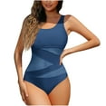 thumbnail image 2 of Women's Swimsuits Bikinis One Piece Under $10 Summer Solid Color With Chest Cushion And No Steel Support Backless Strap Swimsuit, 2 of 4