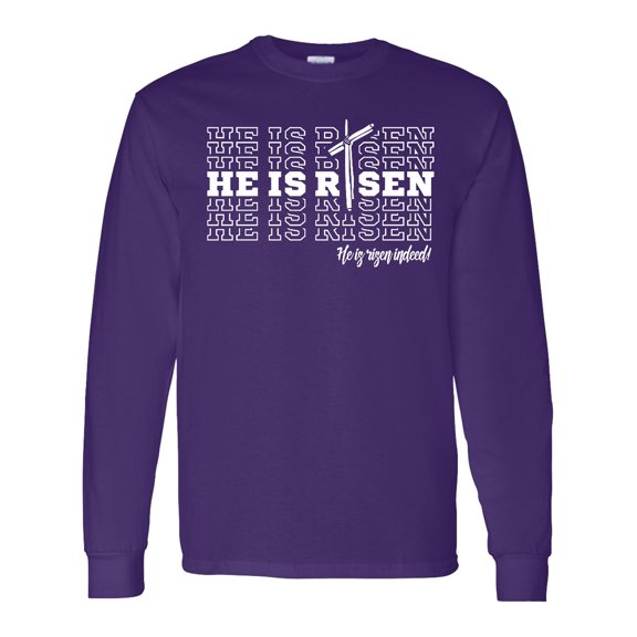 Inktastic He is Risen Mirror Words Long Sleeve T-Shirt