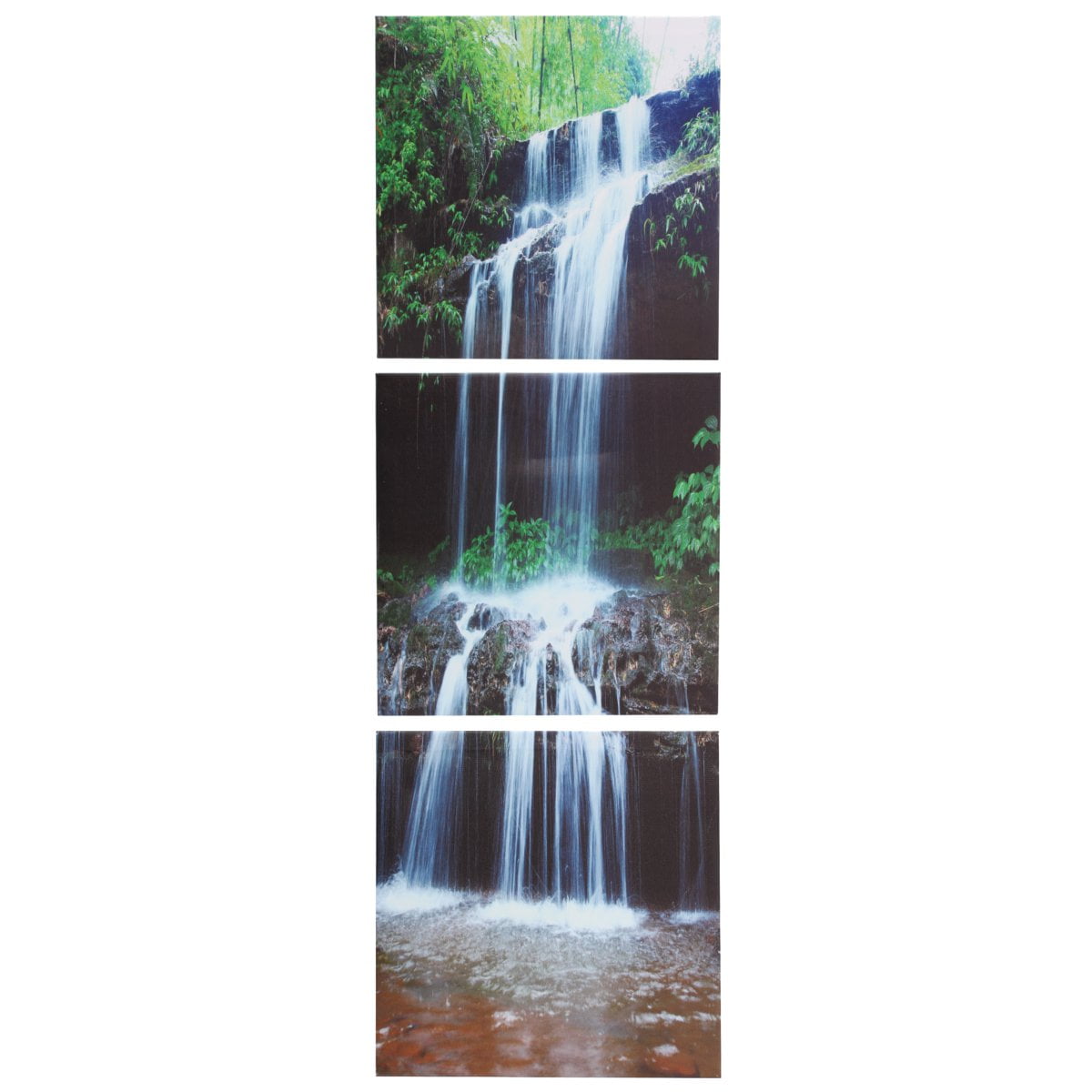 3 Cascade Large Waterfall Framed Print Painting Canvas Wall Art Picture Home Decorate Living