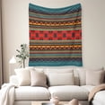 thumbnail image 2 of Flannel Fleece Throw Blanket, Soft Large Throw Blanket, Lightweight Cozy Plush Throw Blanket Fit Sofa Bed, 30"x40", Bohemian Stripes, 2 of 7
