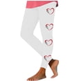 thumbnail image 3 of QATAINLAV Women's Valentine Day Leggings Novelty Letter Graphic Print Tight Yoga Pants Casual Elastic High Waisted Tummy Control Sport Leggings Prime Sales Today White XL, 3 of 7