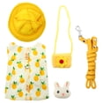 thumbnail image 1 of Yellow Cotton Rabbit Harness with Leash for Pet Use Comfortable Soft Cartoon Style with Metal Snap Fasteners, 1 of 8