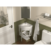 Tennant Brand 18 White Corner Bathroom Vanity with Matte Solid Surface