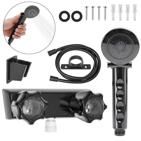 RV Shower Faucet with Handheld Showerhead and Hose 4" Metal Shower Set Leak Resistant for RV Camper Motorhome Travel Trailer (Indoor/Outdoor Use)