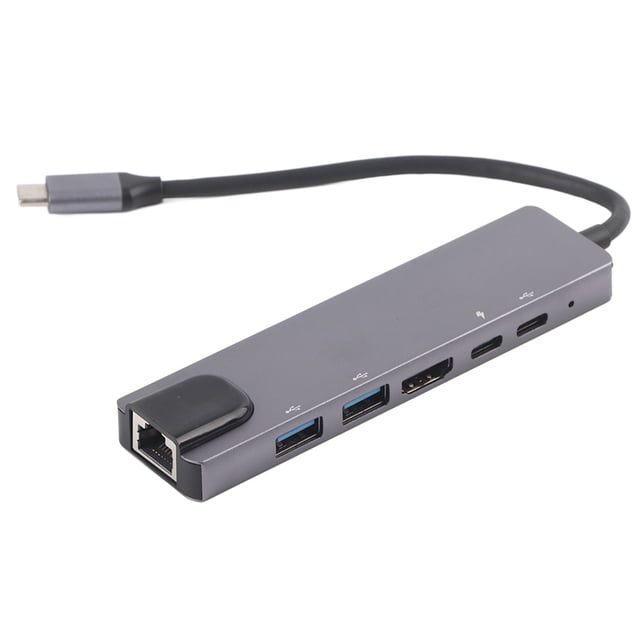 Concentrador de expansión multifunción 6 en 1 TypeC de TypeC a UHD TYPEC HDTVvSsrj45