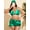 Green, variant on 4pcs Plus Size Women Tie-Dye Print Bikini Set With Ruched Mesh Mini Skirt, Headwrap, Beach Swimsuit Set
