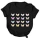thumbnail image 3 of Gibobby Blusa Casual de Mujer Mujeres Casual Summer Tshirt Floral Butterfly Print To Solid Color Short Sleeve Funny graphic Tee T Shirt Top(Negro,G), 3 of 5