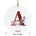 thumbnail image 3 of Sandistore Christmas Pendant Decoration Christmas Tree Car Round Acrylic Pendant Christmas Snowman 26 Letter Decorations Christmas Party Decorations 1pc Stained Glass Heart Window Hangings, 3 of 5