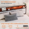 thumbnail image 4 of Full Size Bed Frame, Metal Bed with Headboard, 800LBS Heavy Duty Mattress Foundation with Steel Slats Support, No Box Spring Needed, Noise Free, 4 of 7