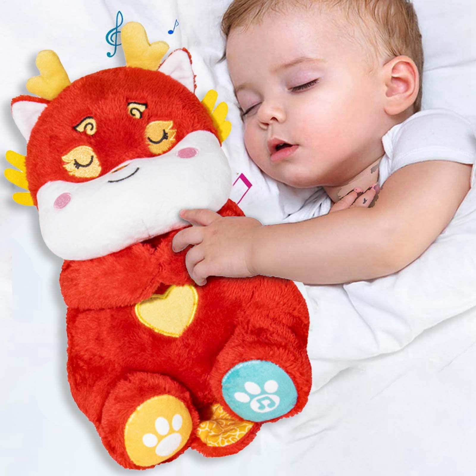 Toys for Sleep Anxiety Portable Sound Machine with Soothing Music Calming Lights Gentle Breathing Motion Ideal 0+ Months