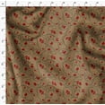 thumbnail image 4 of Soimoi Brown Velvet Fabric Red Berries Fruits Decor Fabric Printed Yard 58 Inch Wide, 4 of 5