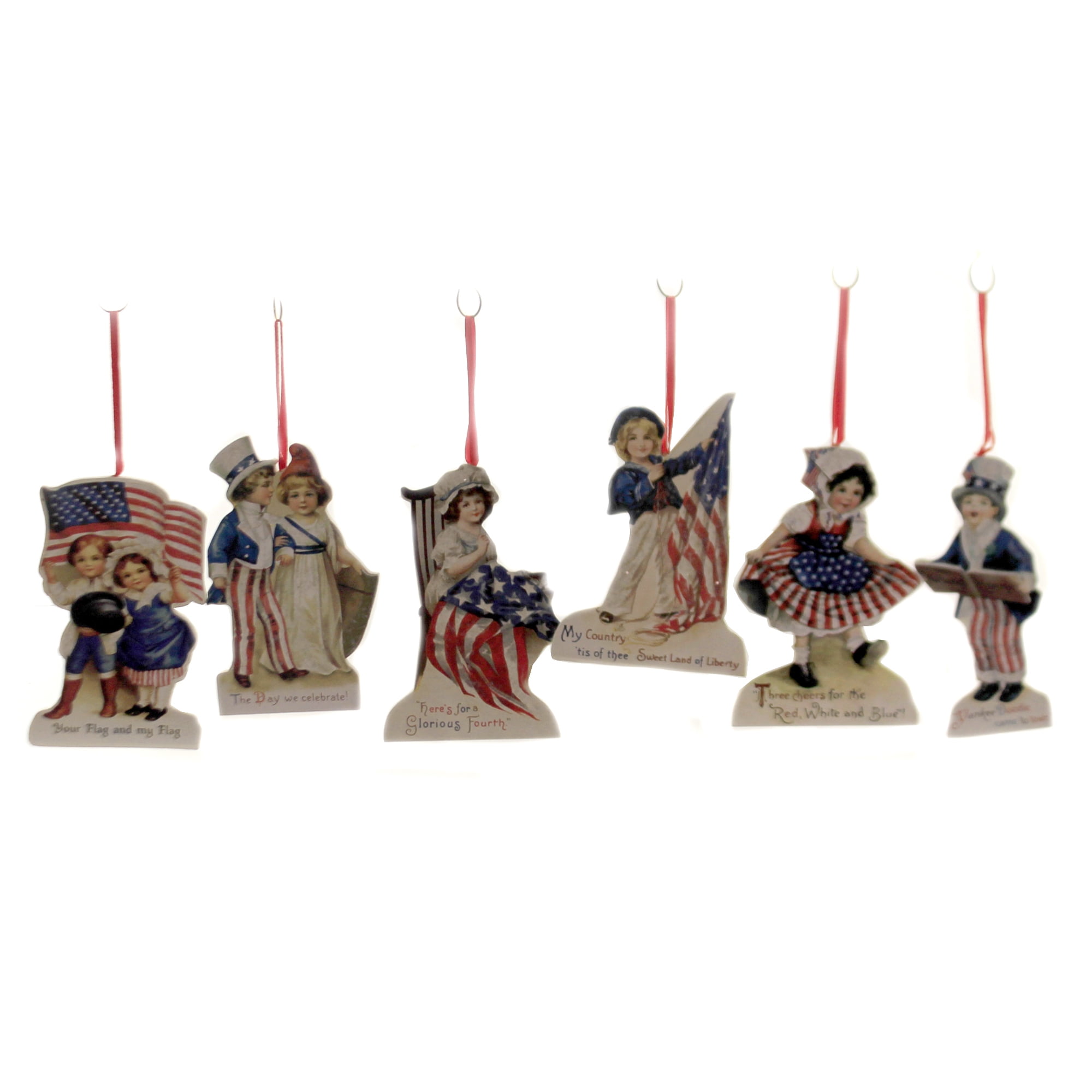 Patriotic Americana Die Cut Ornaments S/6 Ornament Patriotic Star