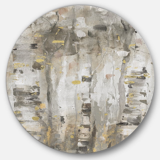Designart 'la Forêt Grise Moderne II' Cercle de Métal Glam Art Mural - Disque de 36