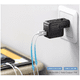 thumbnail image 3 of Adaptador De Viaje Enchufe Universal Clavija Usb Cargador Negro, 3 of 4