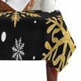 thumbnail image 4 of Black Christmas Table Cloth Waterproof Tablecloths, Winter Xmas Snowflakes Textured Tablecloth Dining Table Cover for Kitchen Party Tabletop Outdoor, Rectangle Tablecloth 60x84 Inch, 4 of 9