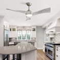 thumbnail image 4 of Sofucor 52" Wood Brushed Nickel Ceiling Fan with Remote Control, 6 Wind Speeds 3 Blades with Reverse Airflow, 4 of 8