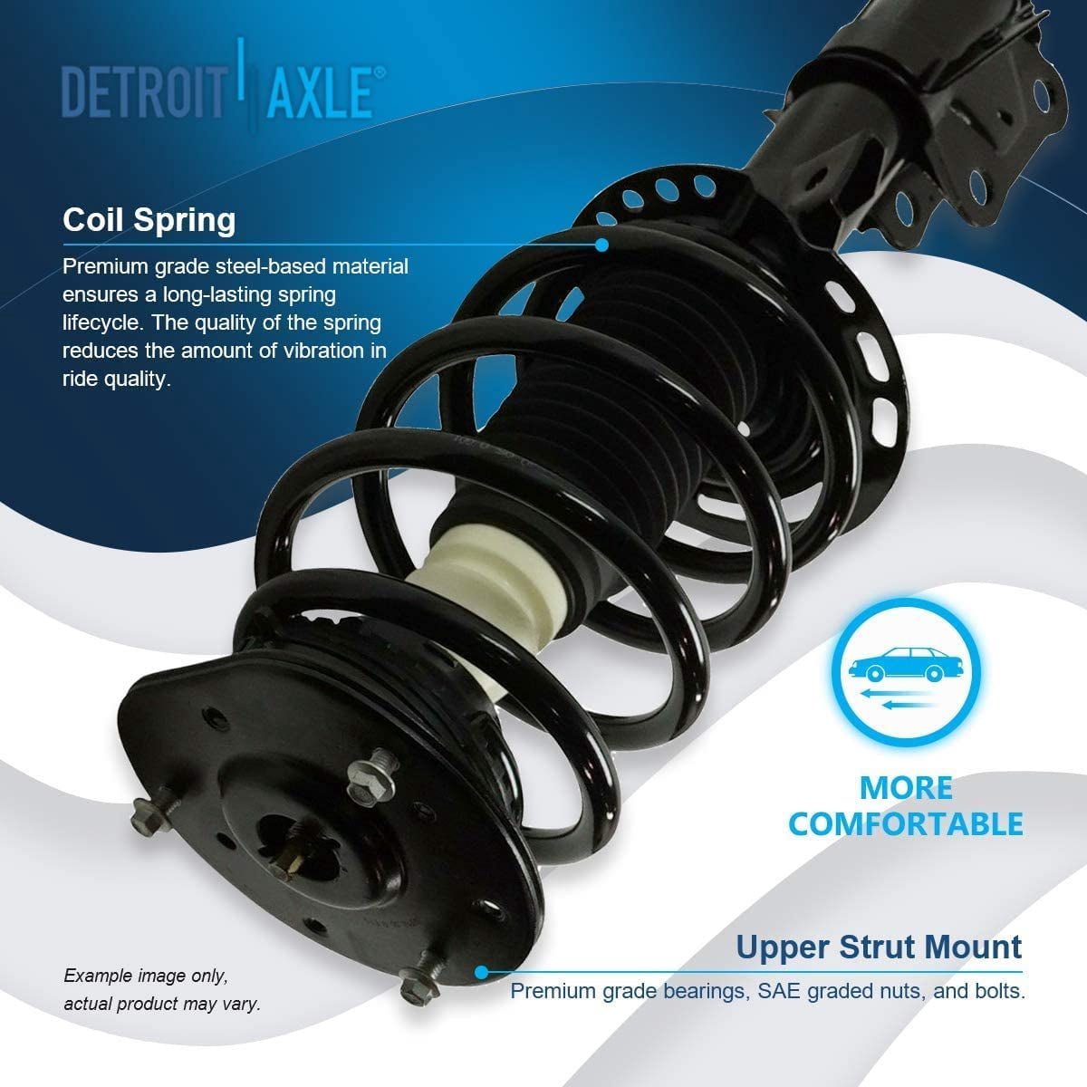 Detroit Axle - Front Struts Rear Shock Absorbers Lower Control Arms Sway Bars Outer Inner Tie Rods Replacement for 2013-2020 Ford Fusion FWD