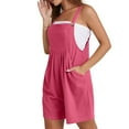 thumbnail image 6 of FAIWAD Women's Short Overalls Casual Loose Bib Jumpsuits Button Up Adjustable Straps Rompers with Pockets, 6 of 8