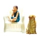 thumbnail image 4 of Figura en miniatura a escala 1/64 para casa de muñecas, micropaisaje, dioramas de jardín de hadas mujer y perro, 4 of 9