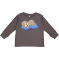 thumbnail image 3 of Inktastic Cute Baby Sloth Sleeping on Blue Pillow Boys or Girls Long Sleeve Toddler T-Shirt, 3 of 5