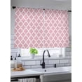 thumbnail image 5 of Sheer Curtains 45 Inch Length 2 Panels Set for Kitchen, Pink Moroccon Semi Sheer Curtains for Windows, Romantic Minimalist Modern Aesthetic Voile Window Treatments Rod Pocket Curtain, 5 of 7