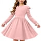 thumbnail image 2 of Vestidos de Manga Larga de las Niñas Tamaño 7-8 Elástico Twirly Patinador Vestido para el Recital Escolar, Manga Larga Vestido de Línea para las Mujeres, 2 of 7