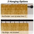 thumbnail image 6 of MKHILL 42x18 Gold Jacquard Clip Sheer Valance Curtains 2 Panels, Rod Pocket Semi Sheer Window Topper for Kitchen RV Small Windows, Each 42"Wx18"L, 6 of 9