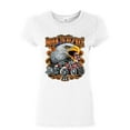 thumbnail image 1 of Tee Hunt Born to be Free Women's T-Shirt Historic Route 66 Bald Eagle Biker Gang Shirt, White, Small, 1 of 4