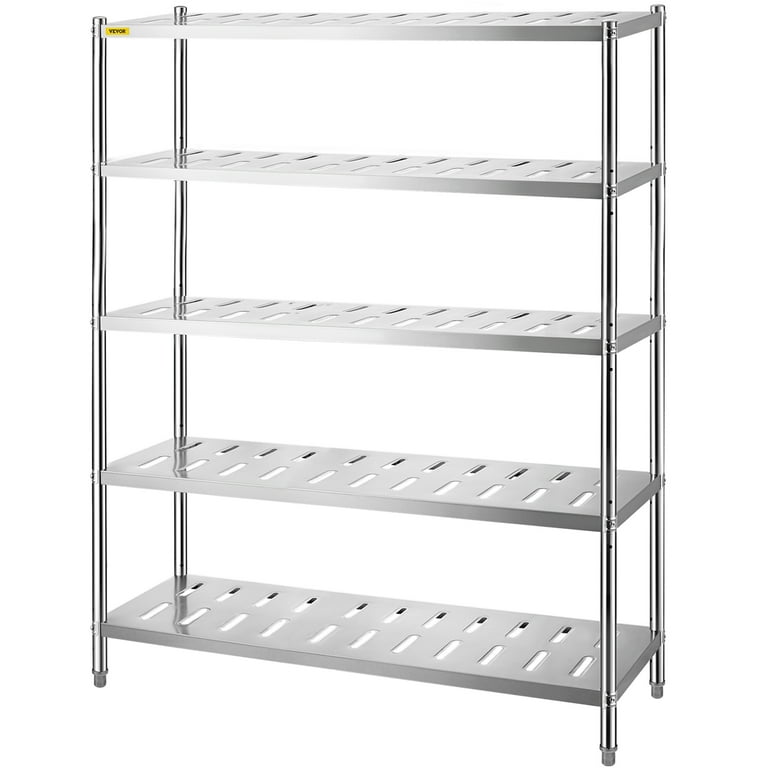 VEVOR Kitchen Shelves Shelf Rack Stainless Steel Shelving Organizer Units 48*72 inch