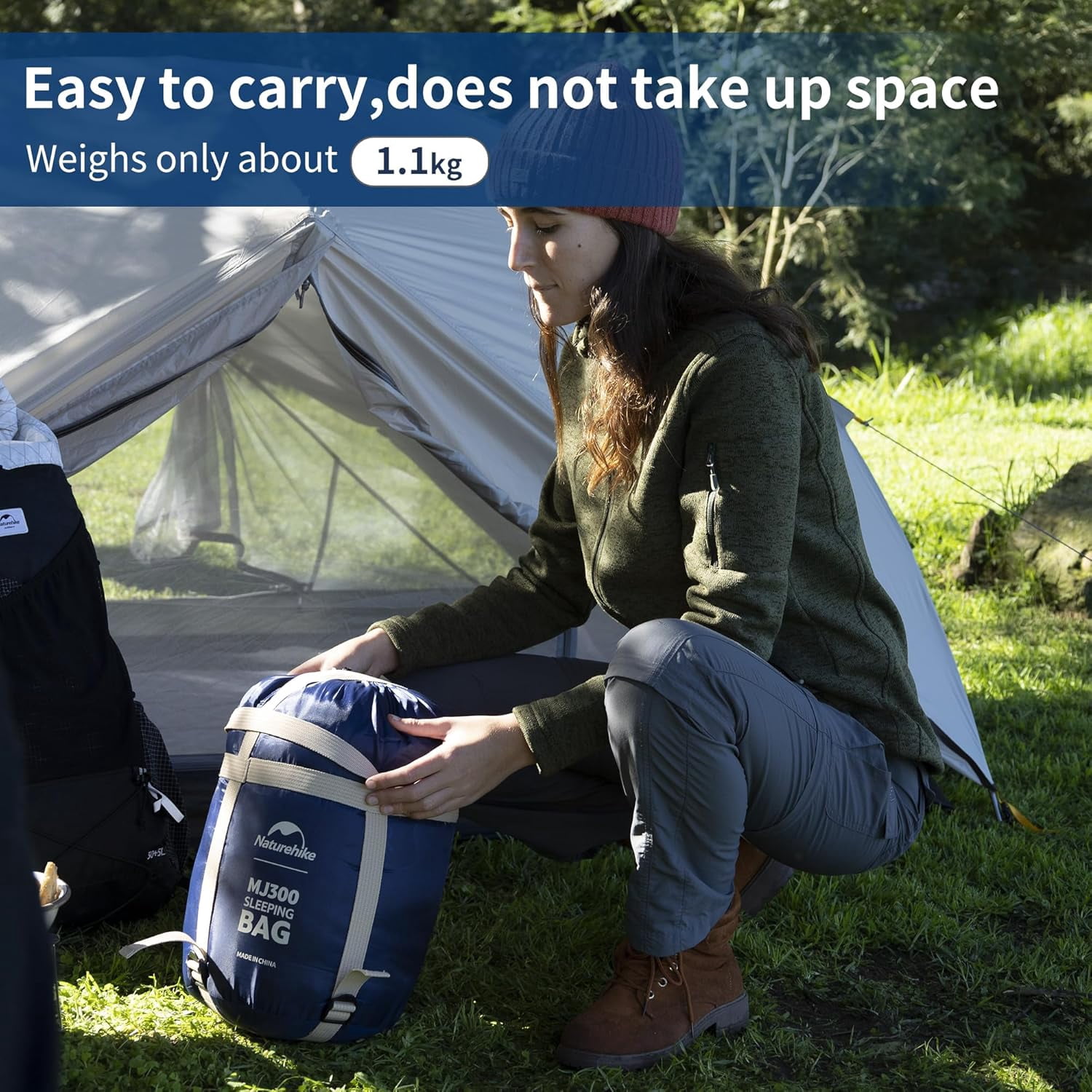 Sleeping Bags for Adults, 23-39℉ Mummy Backpacking Sleeping Bag, 0 Degree Lightweight Sleeping Bag Warm for Camping, Hiking (Navy, Medium)