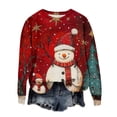 thumbnail image 2 of Women's Christmas Sweater, Long Sleeve, Festive Holiday Design, Red, Winter Fashion, Comfortable Fit, Casual Wear, 2 of 4