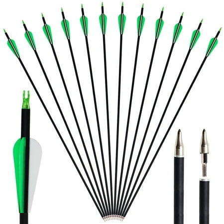 Runzkzy 6/12PCS Arrow31.5 inch Mixed Carbon Arrow Bow Compound Bow Shooting Hunting Practice