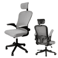 thumbnail image 1 of Silla de Oficina HOSU Ergonómica con Cabecera y Soporte Lumbar negro y gris, 1 of 10
