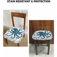 thumbnail image 6 of Stretch Dining Chair Seat Covers Set of 4, Removable Washable Chair Covers Seat Slipcovers, Blue Octopus Coral Chair Protector Dust-proof Chair Cover Seat for Kitchen/Office Decor, 6 of 6