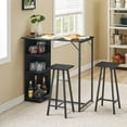 thumbnail image 6 of NEILA Dual-Purpose Bar Table Set - Compact 3-Piece Dining and Work Area with Storage Shelves, Includes 2 Stools for Small Spaces, Black, 6 of 8