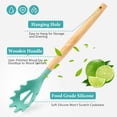 thumbnail image 4 of 19-Piece Silicone Kitchen Utensil Set with Knife Set & Cutting Board, Heat Resistant Non-Stick Cooking Tools with Wooden Handles, High-Carbon Stainless Steel Knives with Storage Block ( Green), 4 of 8