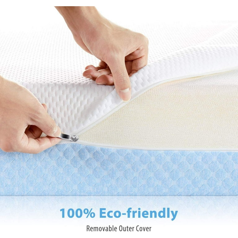 Organic Cotton Dual-Sided Crib Mattress, 2-Stage Premium Memory Foam  CertiPUR-US Hypoallergenic Baby Mattress, Firm Support For infant Cooling  Gel for Toddler Waterproof Washable Cover 