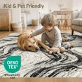 thumbnail image 4 of ODIKA 9'x12' Washable Area Rug Low Pile, Flatwoven, Abstract Crackle Veins Contrast Veined Streaks Flow Symmetrical Swirl Flowing for Great Room, Indoor Concept, Large Living, 4 of 7