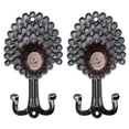 thumbnail image 3 of Ganchos de Pared Injueey de Pavo Real Doble de Metal, 3 of 6