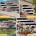 thumbnail image 6 of Pink Flowers Garage Door Cover Banner 7 x 8 FT,Spring Floral Butterflies Black White Striped Farmhouse Garage Door Curtains Backdrop with Grommets for Indoor Outdoor Wall Party Porch Yard Decor, 6 of 9