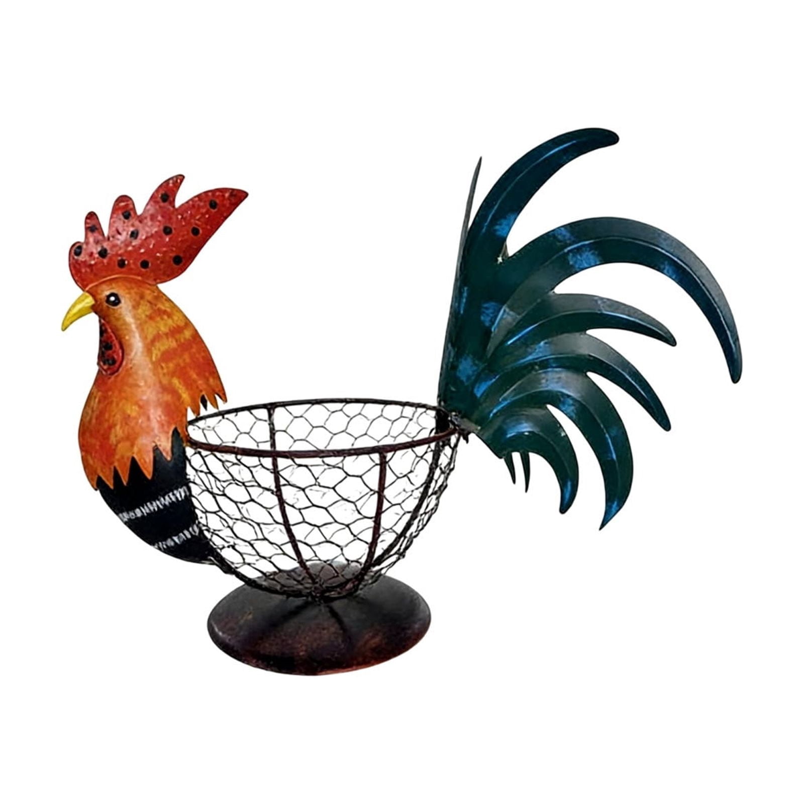 Easter Rooster Wrought Iron Ornament Outdoor Farm Animal Garden Decor Creative Balcony Planter Colorful Yard Art Sculpture