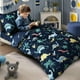 thumbnail image 2 of Juego de ropa de cama PHF para niños pequeños, edredón de 4 piezas con forma de dinosaurio, 2 of 7