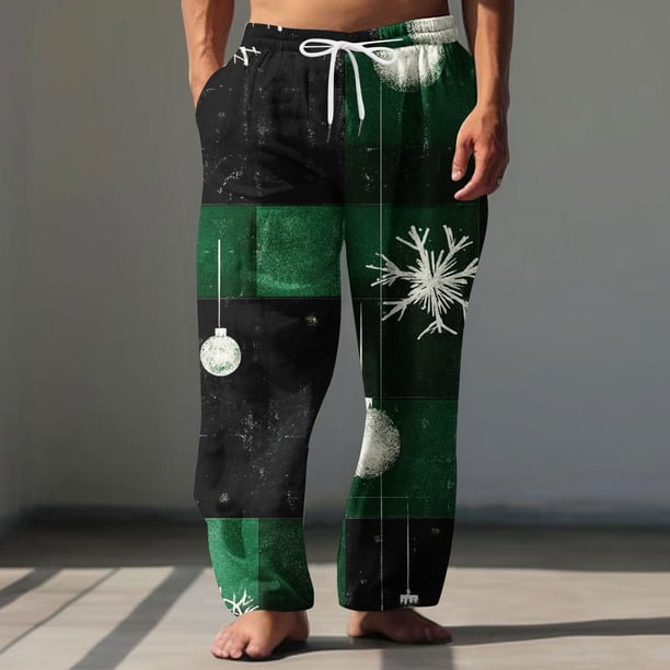 Pantalones largos para hombre, cintura elástica, estampado, transpirables, cómodos, suaves, informales, de playa, de poliéster.